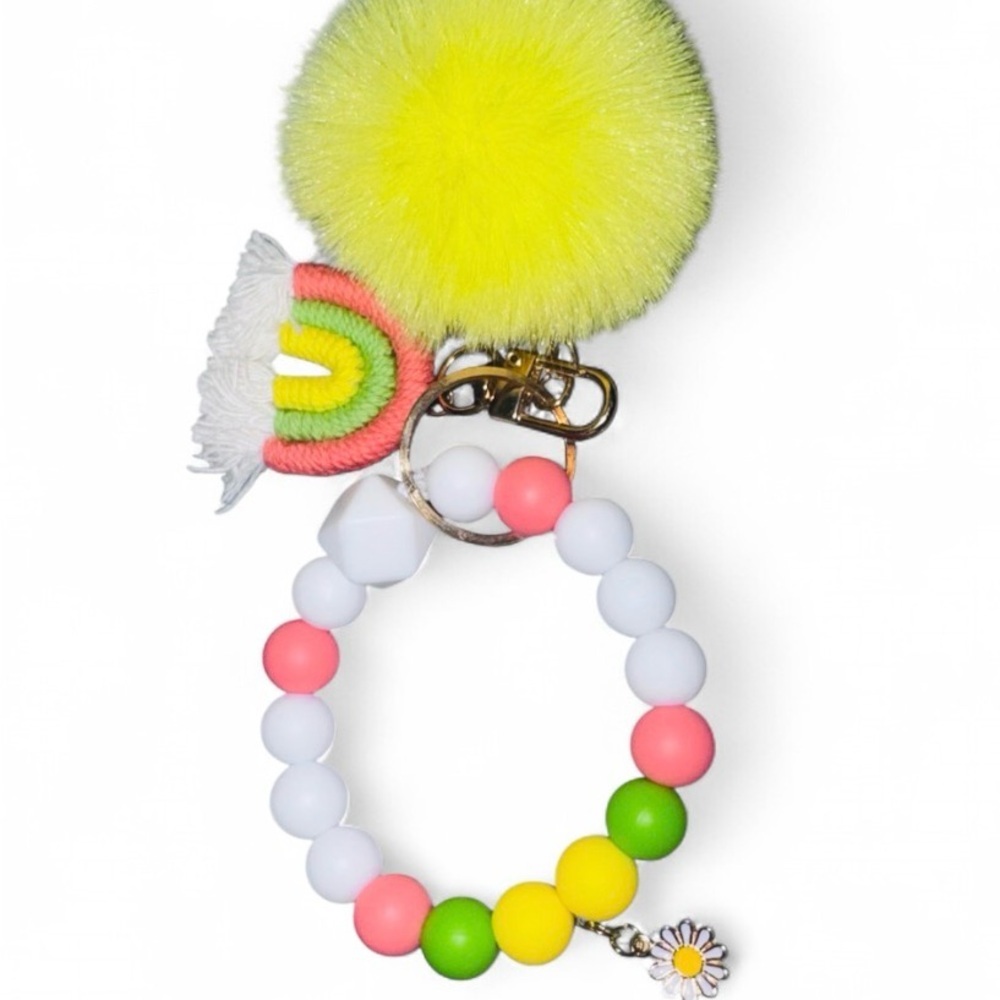 Citrus Rainbow Womens Silicone Beaded Keychain - Picture 4 of 7